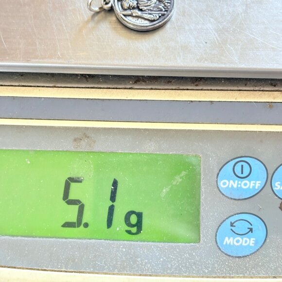 VTG Silver Tone Saint Christopher Circle Pendant Size 1" Length - Picture 7 of 7